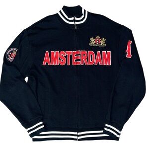 Triple A fashion design black varsity jacket University of Amsterdam Holland
